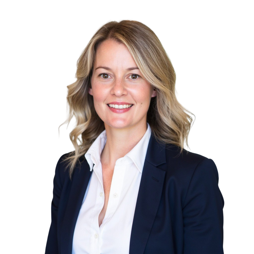 Kaitlin Gagnon, Co-Founder and Chief Creative Officer of CAGnite, smiling in a professional blazer, embodying creativity and leadership in strategic messaging.