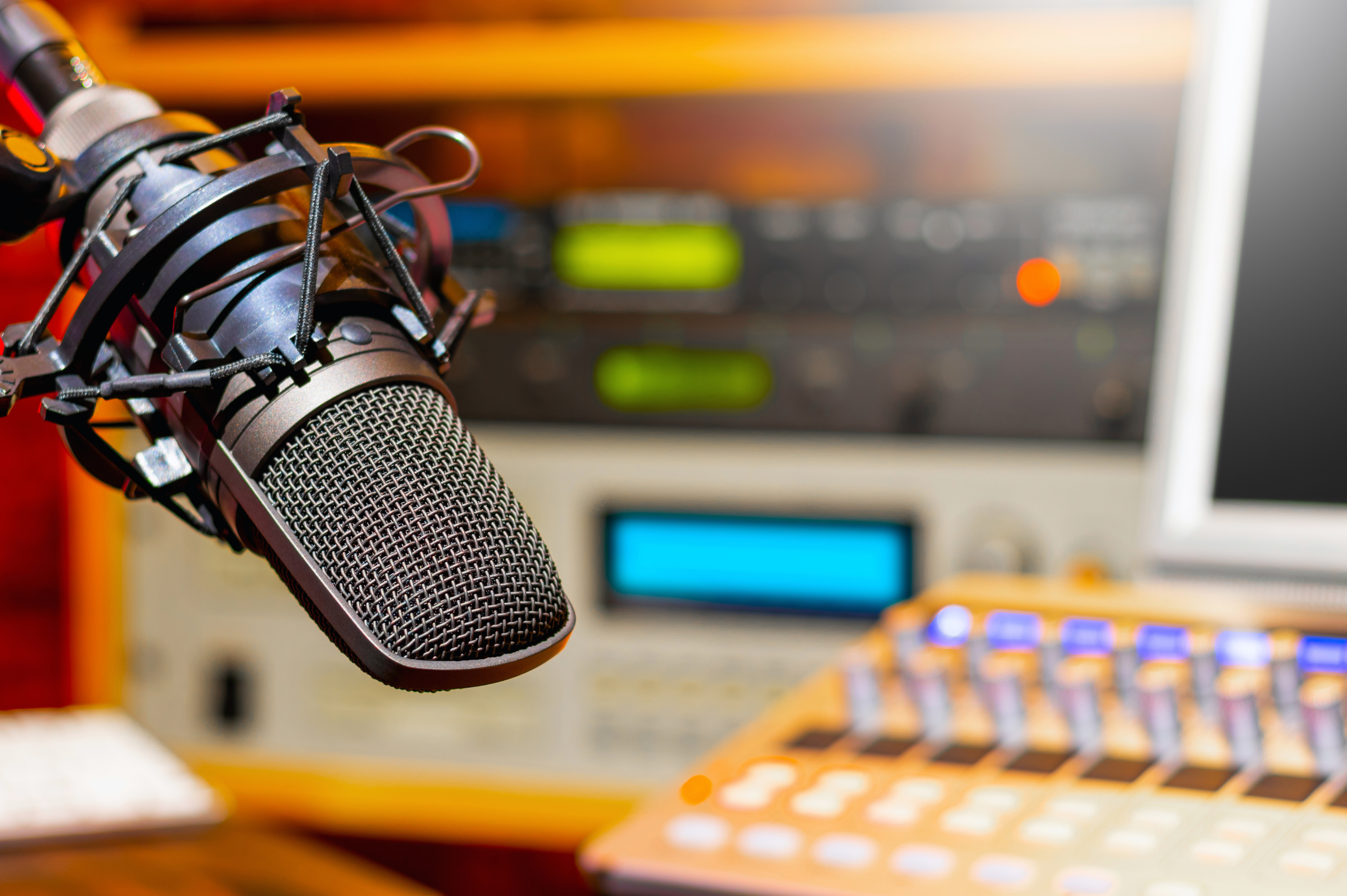 Close up of a microphone